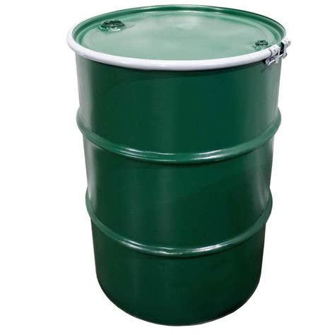 55 Gallon Green Steel Open Head Drum Reconditioned Phenolic Lining 2 X 3 4 Fitting