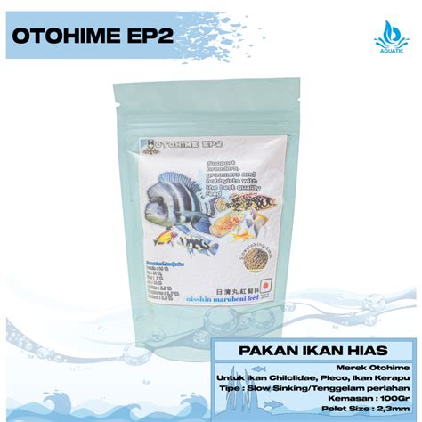 Jual Otohime Ep2 Pellet Pakan Makanan Ikan Guppy Cupang 100gr Shopee