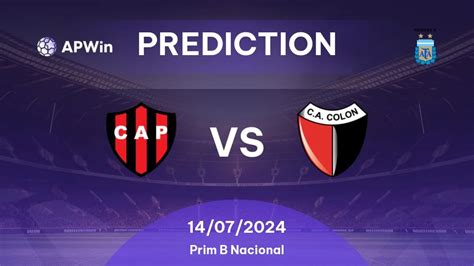 Prediction Patronato vs Colón Prim B Nacional 2024