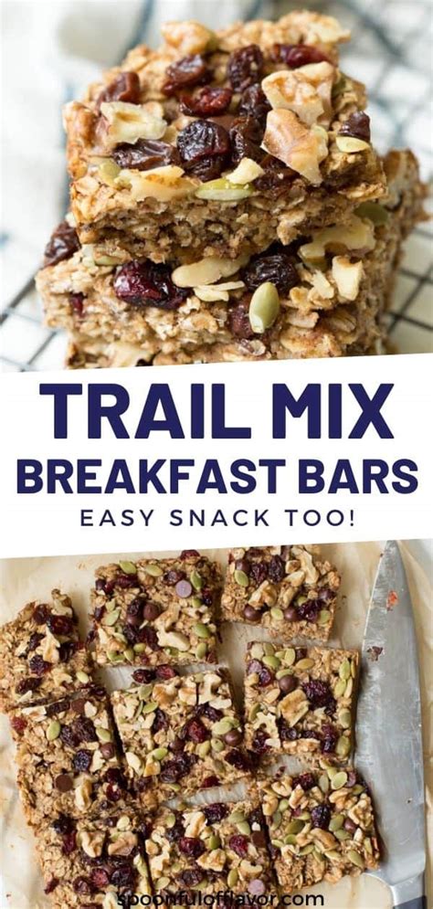 Trail Mix Granola Breakfast Bars Spoonful Of Flavor