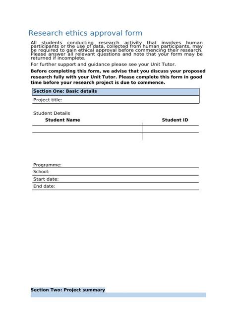 Research Ethics Approval Form