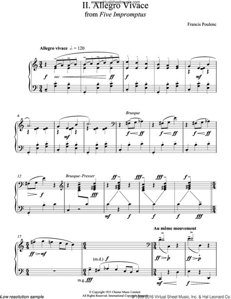 Allegro Vivace From Five Impromptus Sheet Music For Piano Solo