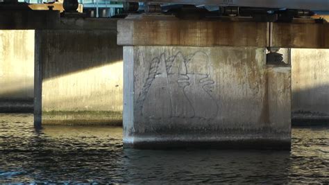 Concrete Bridge Pillars In Water Stock Footage Video Shutterstock