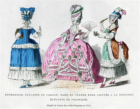 French Womens Fashions, 1780 1882-1884 Drawing by Print Collector ...