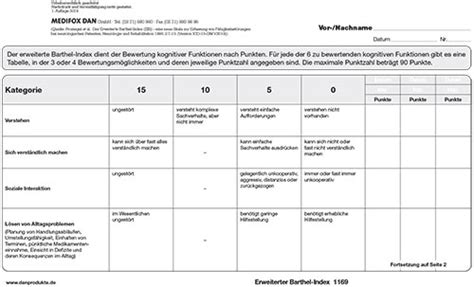 1169 Erweiterter Barthel Index Beziehungsgestaltung Demenz