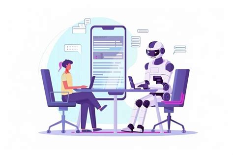 Artificial Intelligence Robot Chatting With Human Premium Ai