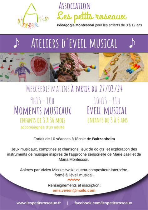 Ateliers Musicaux Les Petits Roseaux