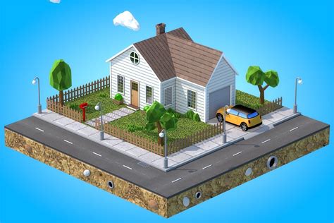 Low Poly House V3 3D Asset CGTrader