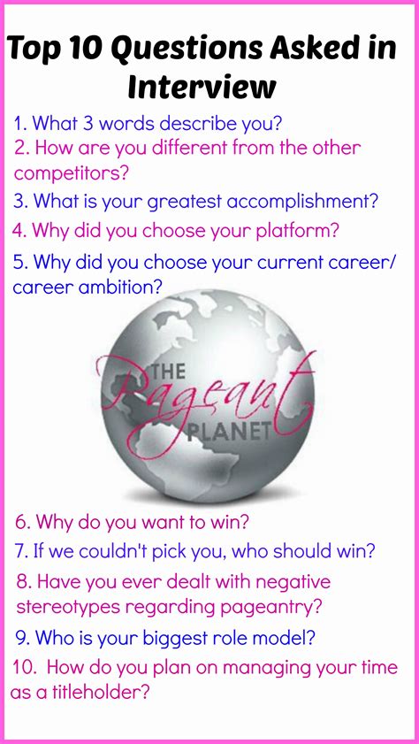 Just A Sample Of Questions You Could Be Asked In Your Next Pageant