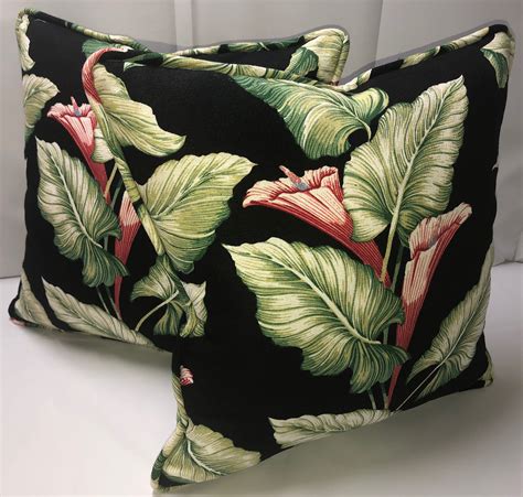 Black Floral Pillow Etsy