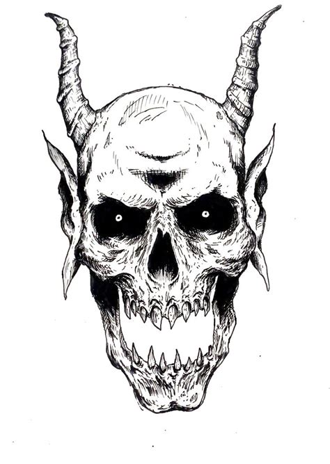 Demon Skull Drawing