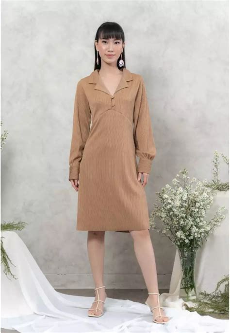 Jual Ayaco Jiwon Dress Mocca Original 2023 ZALORA Indonesia