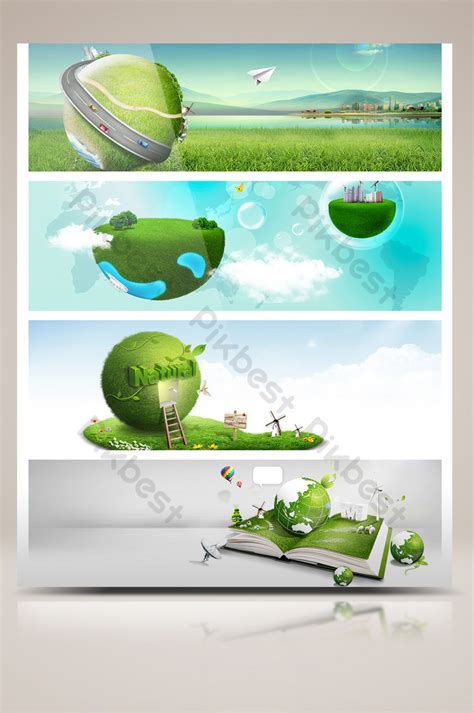 Green earth environmental protection theme poster background ...