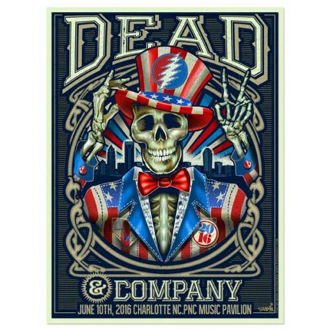 2016 Grateful Dead And Company Charlotte Uncle Sam Concert Poster 1300