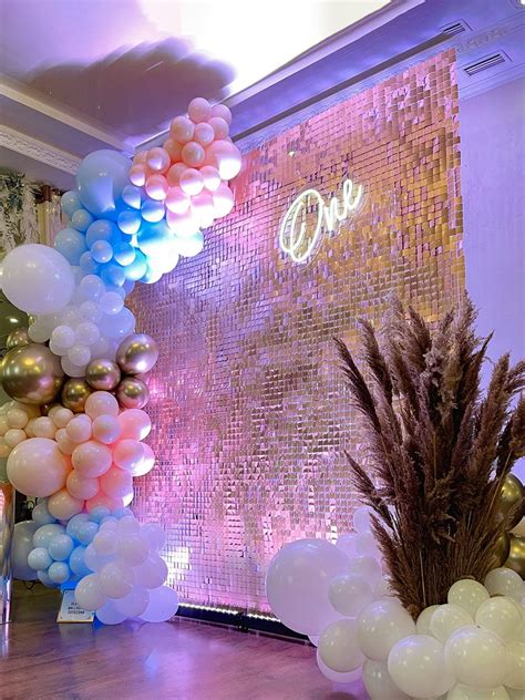 1st Birthday Balloons Shimmer Wall - Miami Party Decor - Party Decorations & Event Services