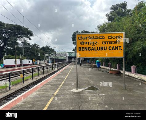 Scenes of trains coming and exteriors of bangalore cantonment railway ...