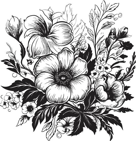 Natures Canvas Vector Floral Emblem Tranquil Blossom Haven Floral