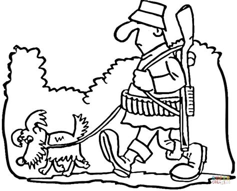 Coloriage Chasseur et son chien Coloriages à imprimer gratuits