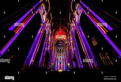 IMMERSIVE SHOW AT SAINT EUSTACHE CHURCH PARIS Stock Photo - Alamy