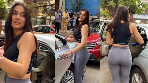 Omg Saiee Manjrekar Looking Super Hot In Her Tight Gym Outfit YouTube