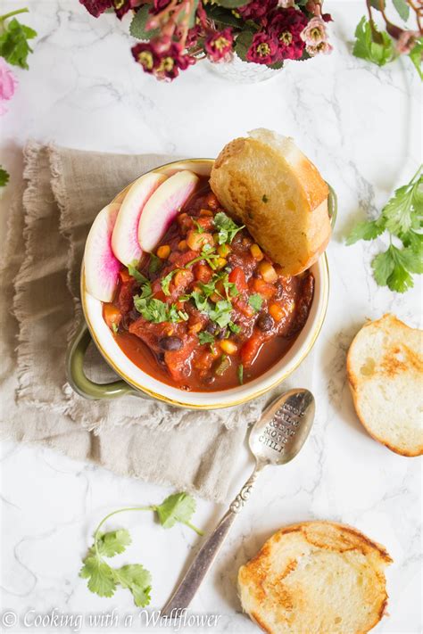 Spicy Root Vegetable Chili with Buttered Toast