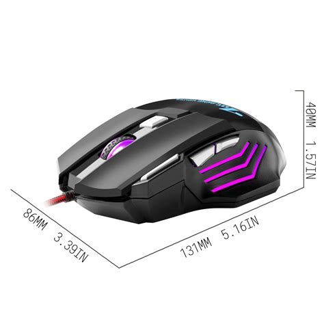 Bajeal Computer Wired Usb Micergb Ergonomic Optical Gaming Mice 4 Dpi Up To 3200 Dpi Side