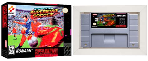 Cartucho de Super Nintendo International Superstar Soccer Caixa e Berço