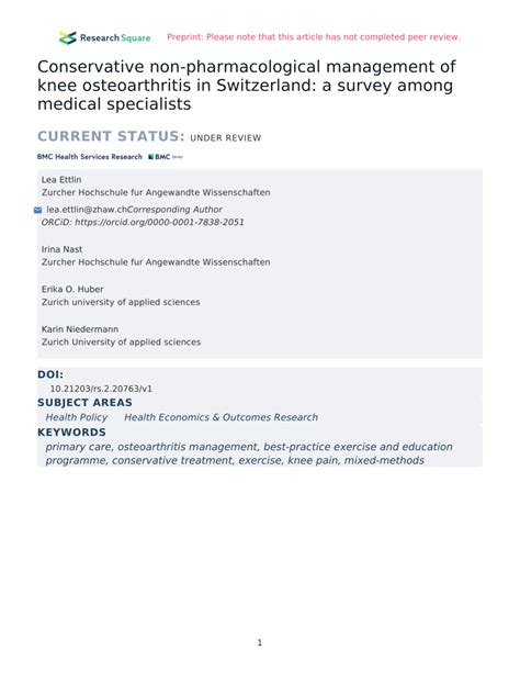 PDF Conservative Non Pharmacological Management Of Knee