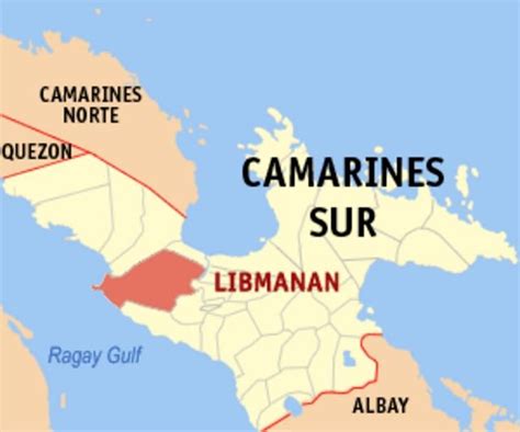 Map Of Camarines Sur Showing The Location Of Libmanan Nel