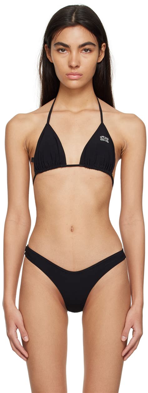 Haut De Bikini Noir Attaches Ganni En Solde