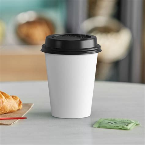 Choice Oz White Poly Paper Hot Cup And Lid Pack