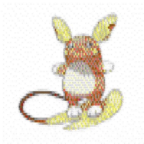 Raichu Alolan Form Ascii Art Christmas Ornaments Pokemon