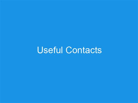 Useful Contacts Imperial Medical Practice