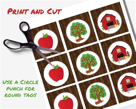 Apple Orchard T Tags Cupcake Toppers Instant Download Etsy