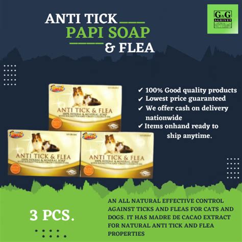 Gandg 3pcs Papi Anti Tick And Flea Soap For Dog And Cat Pantanggal