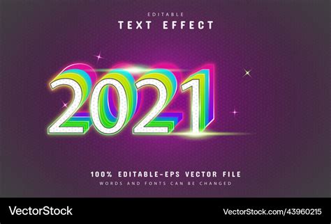 Happy New Year Text Effect With Gradient Vector Image