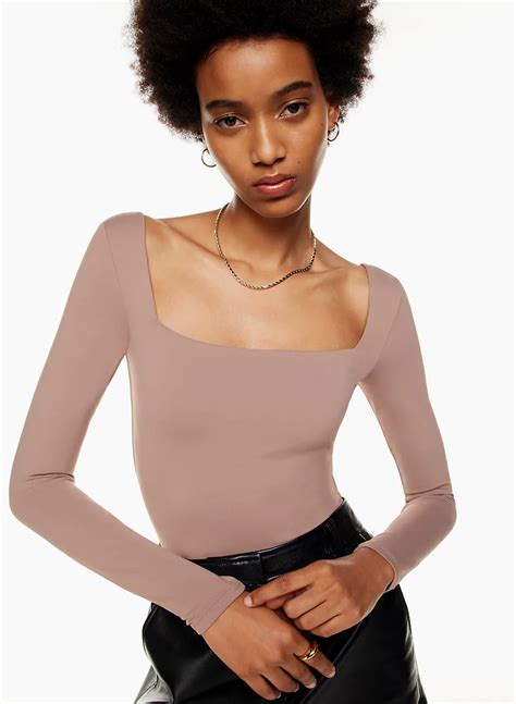 Babaton Contour Squareneck Longsleeve Bodysuit Aritzia Us