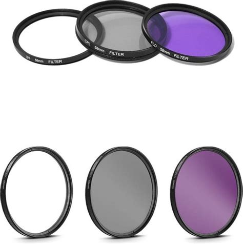 Camera Lensfilters In I Mm Uv Cpl Fld Filter Set Kit Bol