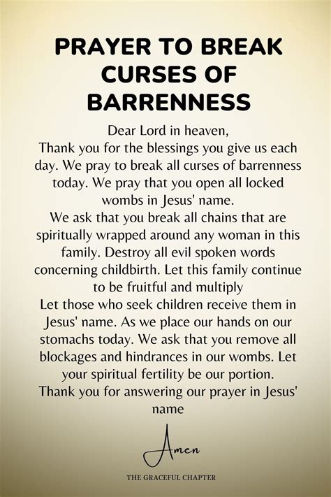 Prayer To Break Curses Of Barrenness Prayer To Break Curses