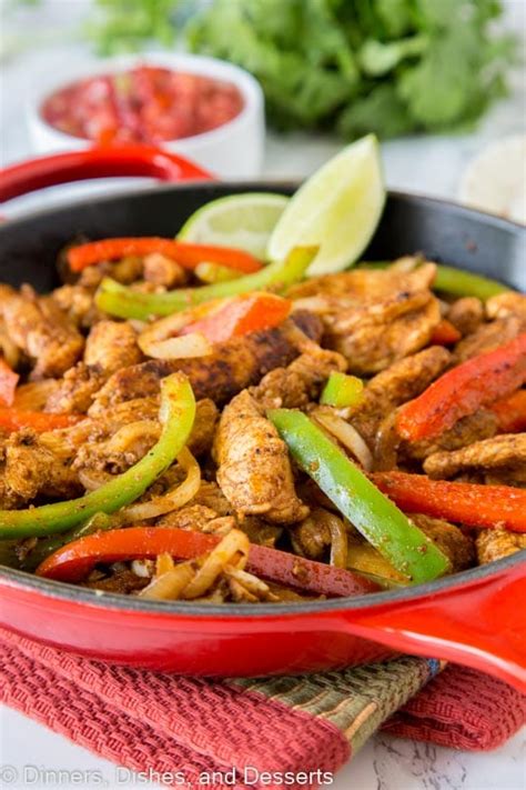 Easy Chicken Fajitas Recipe Dinners Dishes And Desserts