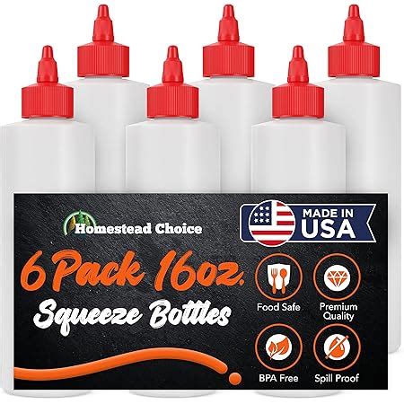 Amazon Pinnacle Mercantile Plastic Squeeze Condiment Bottles With