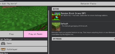 Random Block Drops Minecraft Addon