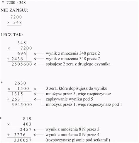 Mno Enie Pisemne Przez Liczby Wielocyfrowe Matematyka Opracowania Pl