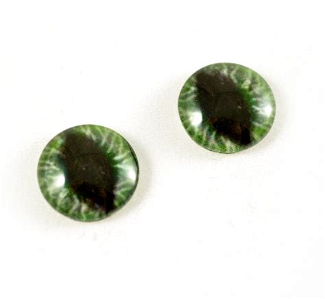 Wide Green Dragon Glass Eyes Handmade Glass Eyes