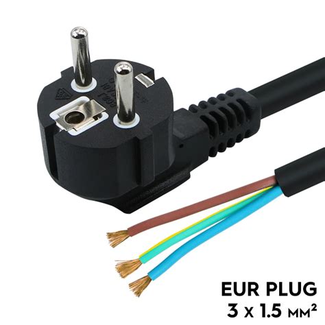 V A Eur Plugue X Mm Cable Cabo Conectar Soquete Produtos