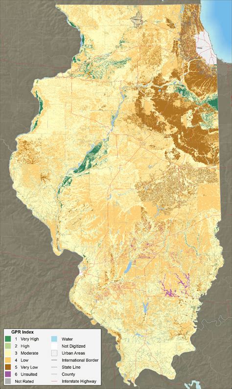 State Ground Penetrating Radar Soil Suitability Map Of Illinois