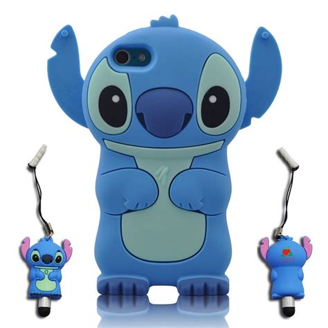 For Jordan Amazon 3D Blue Stitch Lilo Ipod Touch 5 Soft