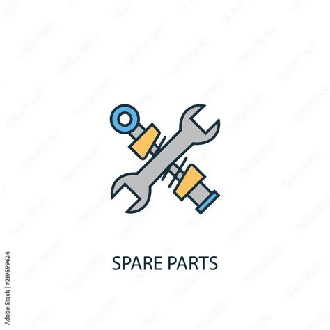 Spare Parts Concept 2 Colored Line Icon Simple Yellow And Blue Element