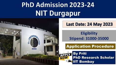 Nit Durgapur Phd Admission Phd Admission Youtube