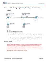 Configuring Vlans Trunking Basic Security Week Lab For Course Hero